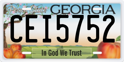 GA license plate CEI5752