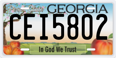 GA license plate CEI5802