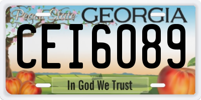 GA license plate CEI6089