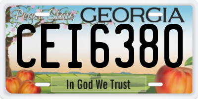 GA license plate CEI6380