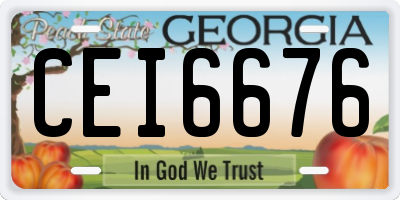 GA license plate CEI6676