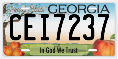 GA license plate CEI7237