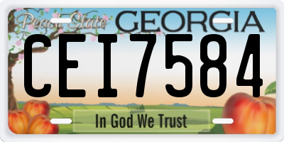 GA license plate CEI7584