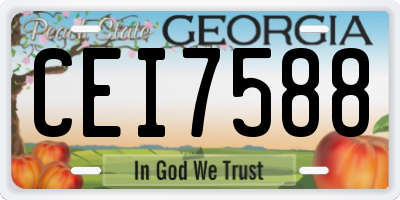 GA license plate CEI7588