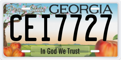 GA license plate CEI7727