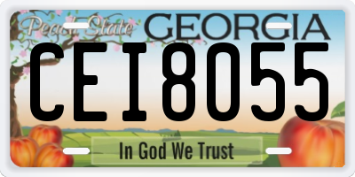 GA license plate CEI8055