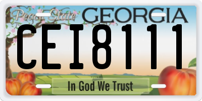GA license plate CEI8111