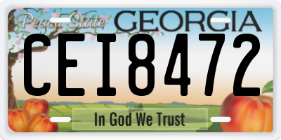 GA license plate CEI8472