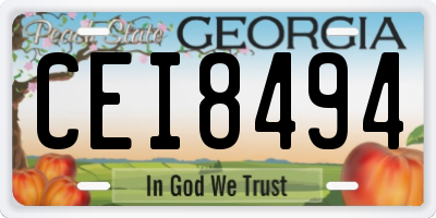 GA license plate CEI8494