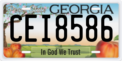GA license plate CEI8586