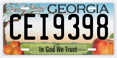 GA license plate CEI9398