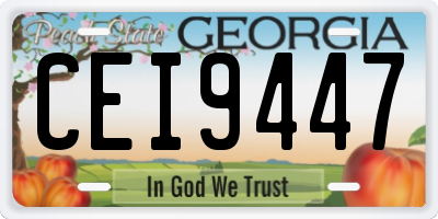 GA license plate CEI9447
