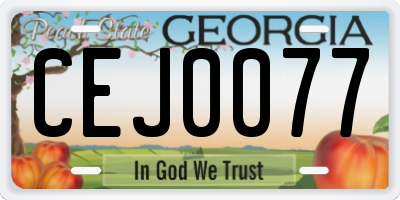 GA license plate CEJ0077