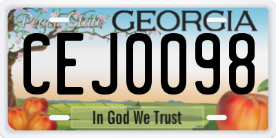 GA license plate CEJ0098