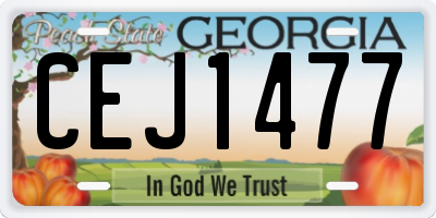 GA license plate CEJ1477