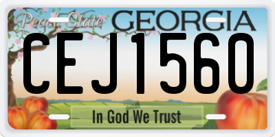 GA license plate CEJ1560