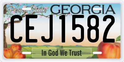 GA license plate CEJ1582
