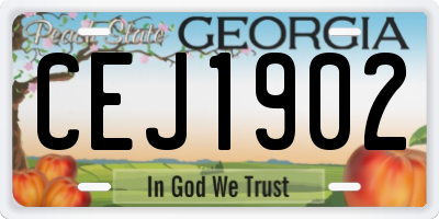 GA license plate CEJ1902