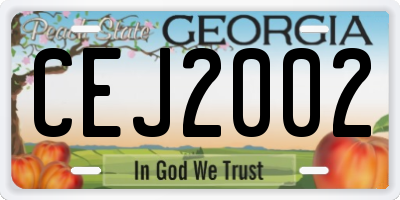 GA license plate CEJ2002
