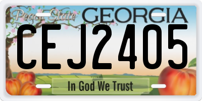 GA license plate CEJ2405