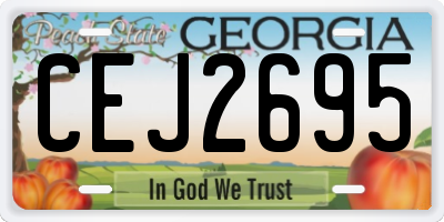 GA license plate CEJ2695