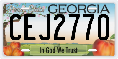 GA license plate CEJ2770