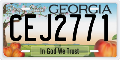 GA license plate CEJ2771