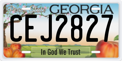 GA license plate CEJ2827