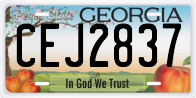 GA license plate CEJ2837