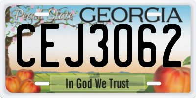 GA license plate CEJ3062