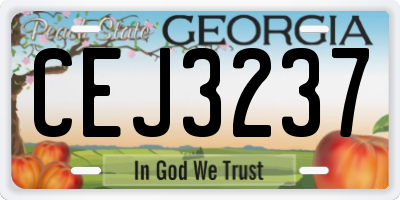 GA license plate CEJ3237