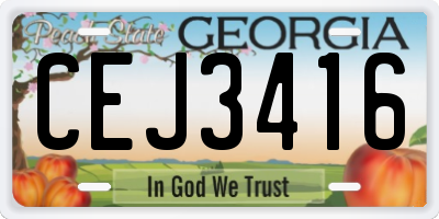 GA license plate CEJ3416