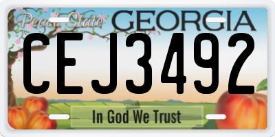 GA license plate CEJ3492
