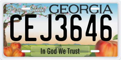 GA license plate CEJ3646