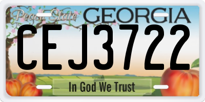 GA license plate CEJ3722