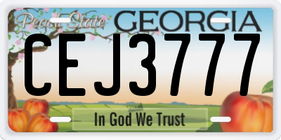 GA license plate CEJ3777