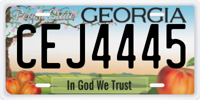 GA license plate CEJ4445