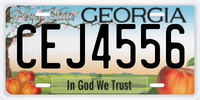 GA license plate CEJ4556