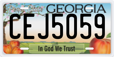GA license plate CEJ5059