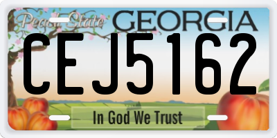 GA license plate CEJ5162
