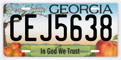 GA license plate CEJ5638