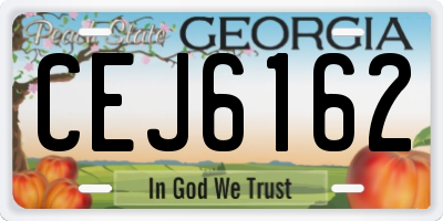 GA license plate CEJ6162