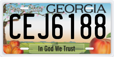 GA license plate CEJ6188