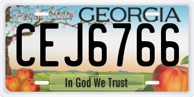 GA license plate CEJ6766