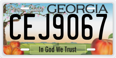 GA license plate CEJ9067