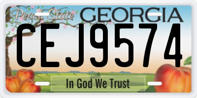 GA license plate CEJ9574