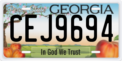 GA license plate CEJ9694