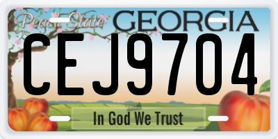 GA license plate CEJ9704