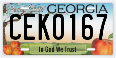 GA license plate CEK0167