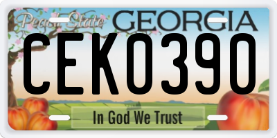 GA license plate CEK0390